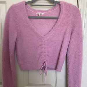 cute light pink fuzzy long sleeve top